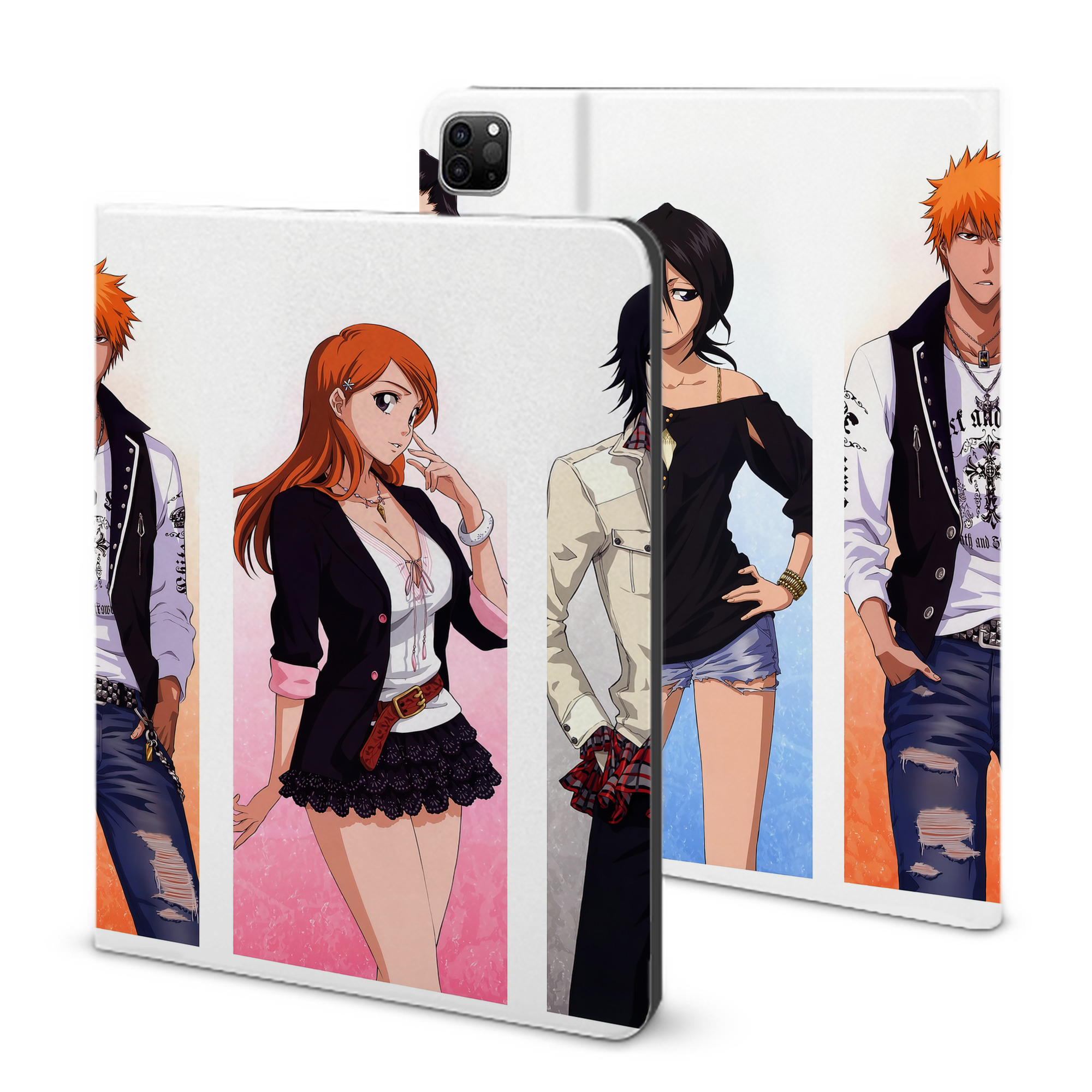 （画像用） ブリーチ BLEACH IPad ケース ブック型 PUレザー TPU 耐衝撃 軽量 薄型 ペン収納なし 全面保護 IPad 各モデル対応